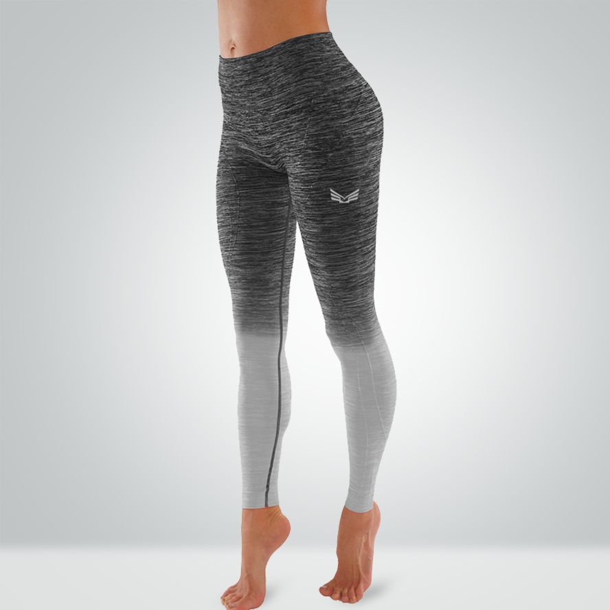 Download Color Blend Ombre Yoga Leggings - Black & Gray | BodyKit Wear